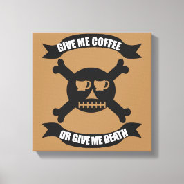 Lienzo Cráneo y huesos cruzados de pirata de café