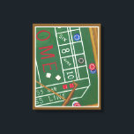 Lienzo Craps de Casino con Chips y dados<br><div class="desc">Asegúrate de que Lady Luck esté de tu lado con esta pintura de una mesa de candados de Chariklia Zarris. Los dados han sido lanzados y están siendo recolectados,  junto con cualquier apuesta perdedora. ¡Pon esta acción impresa en tu muro hoy!</div>