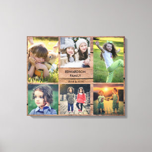 Lienzo Crea tu propio collage de fotos familiares rústic