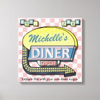Crea tu propio Rótulo de Diner Personalizado Retro