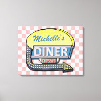 Crea tu propio Rótulo de Diner Personalizado Retro