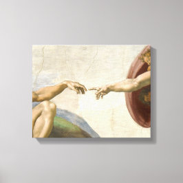 Lienzo Creación de manos de Adam - Miguel Ángel