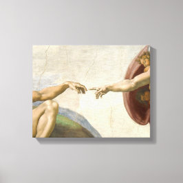 Lienzo Creación de manos de Adam - Miguel Ángel
