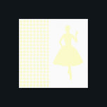 Lienzo Cream Modern Houndstoth con Silhouette de moda<br><div class="desc">Patrón Houndstoth de mediados del siglo XX en la paleta de colores "Modern Moods" de Emporio Moffa que recuerda a los colores de cocina,  moda y decoración casera de los años 50.</div>