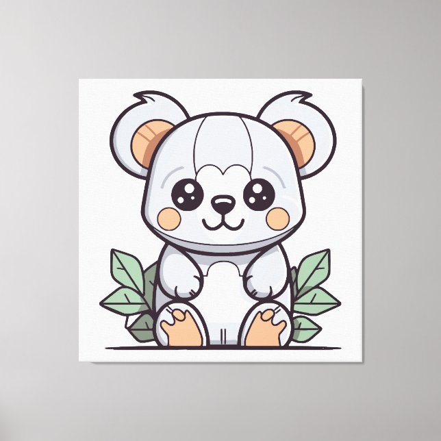 Lienzo Creando Vector de Koala Mágico Kawaii (Anverso)