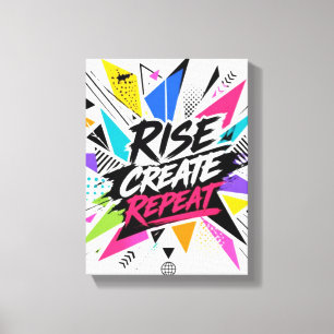 Lienzo Crear Crecer Repetir Tipografía Motivacional – Col