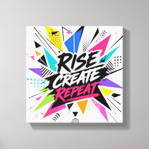 Lienzo Crear Crecer Repetir Tipografía Motivacional – Col