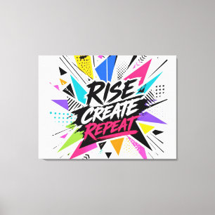 Lienzo Crear Crecer Repetir Tipografía Motivacional – Col