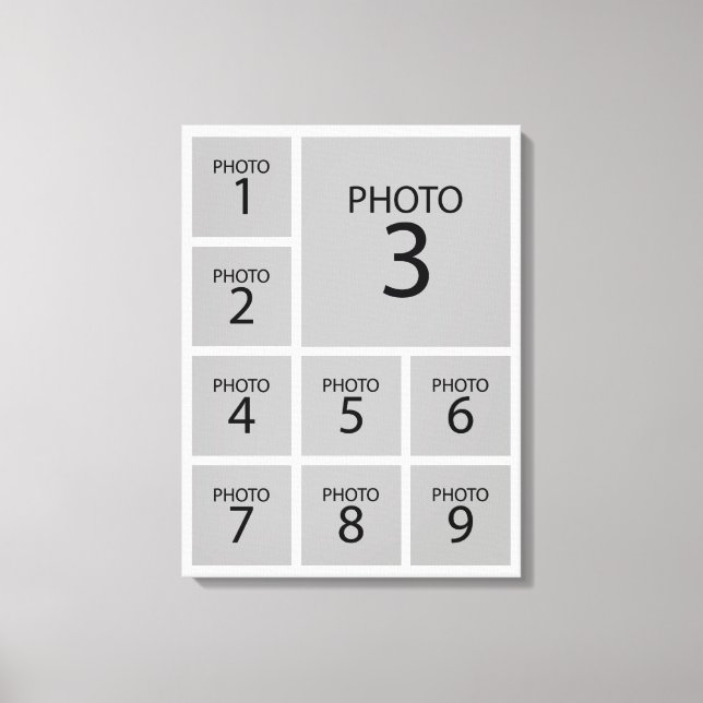 Lienzo Crear su plantilla personalizada de collage 9 FOTO (Anverso)