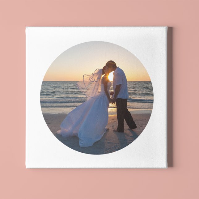 Lienzo Crear su propia forma de círculo Boda foto (Circle Shape Wedding Photo Canvas Print)