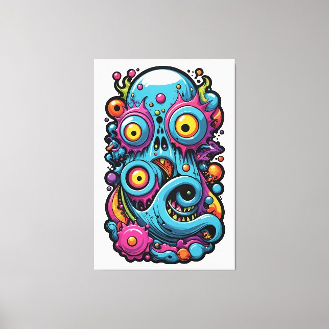 Lienzo Creatura de la laguna del grupo de diseño Memphis (Anverso)