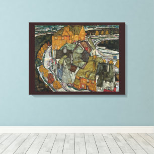 Lienzo Creciente de Casas II, Ciudad Isla de Egon Schiele