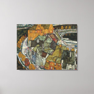 Lienzo Creciente de Casas II, Ciudad Isla de Egon Schiele