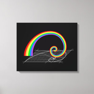 Lienzo Crecimiento del arcoiris en espiral fibonacci