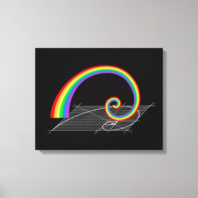 Lienzo Crecimiento del arcoiris en espiral fibonacci (Anverso)