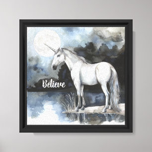 Lienzo Creen Luna Llena Unicornio
