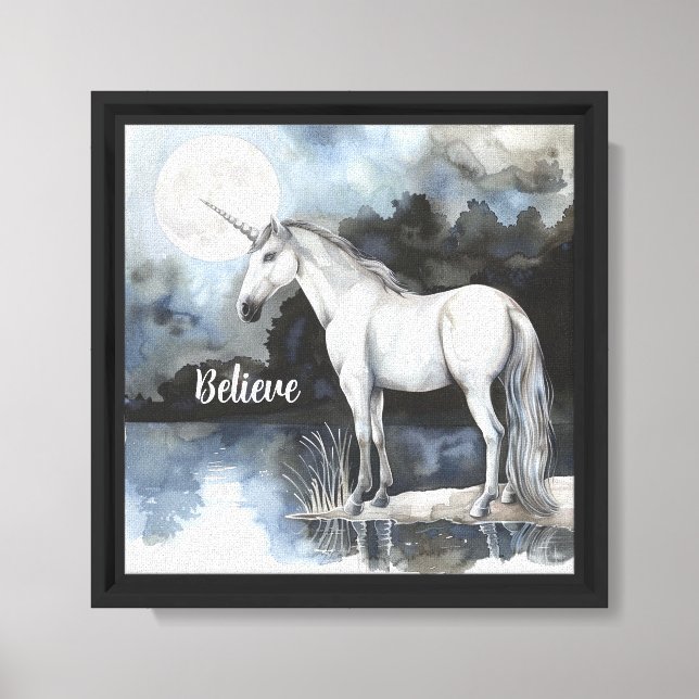 Lienzo Creen Luna Llena Unicornio (Anverso)
