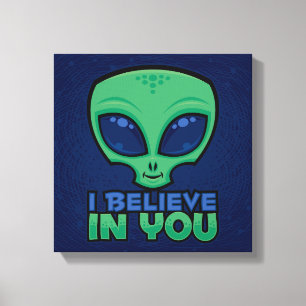Lienzo Creo En Tu Amigable Personalizado Alien