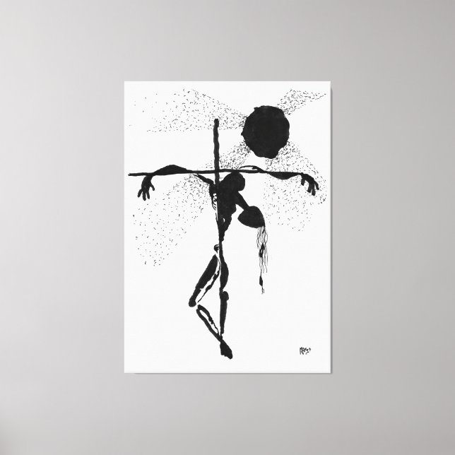 Lienzo Crepúsculo - Dibujo a tinta Y quisieron los infame (Anverso)