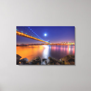 Lienzo Crepúsculo, George Washington BridgePalisades, NJ.