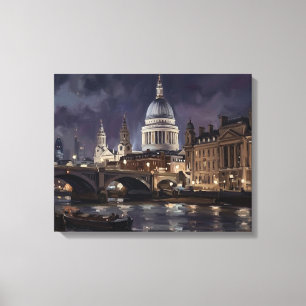 Lienzo Crepúsculo sobre la Catedral de San Pablo, Londres