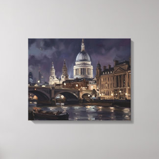 Lienzo Crepúsculo sobre la Catedral de San Pablo, Londres