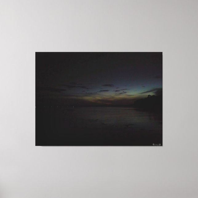 Lienzo Crepúsculo sobre un lago tranquilo (Anverso)