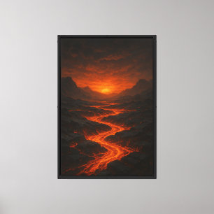 Lienzo Crepúsculo volcánico