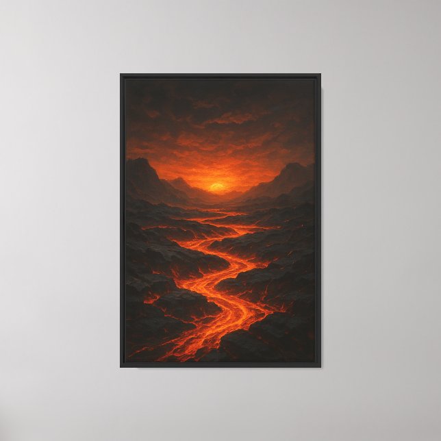 Lienzo Crepúsculo volcánico (Anverso)