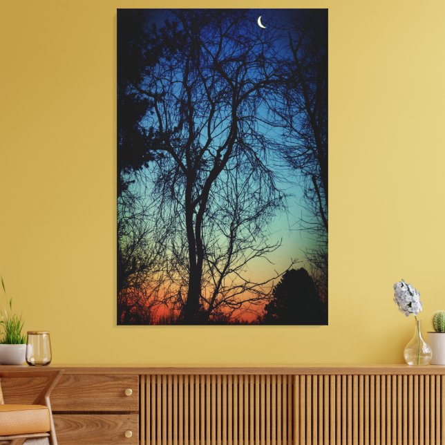 Lienzo Crescent Moon Sunrise Wraped Canvas Art (Insitu (Sala de estar))