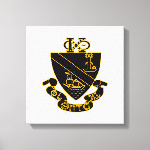 Lienzo Crest de Phi Chi Theta Oro y Negro