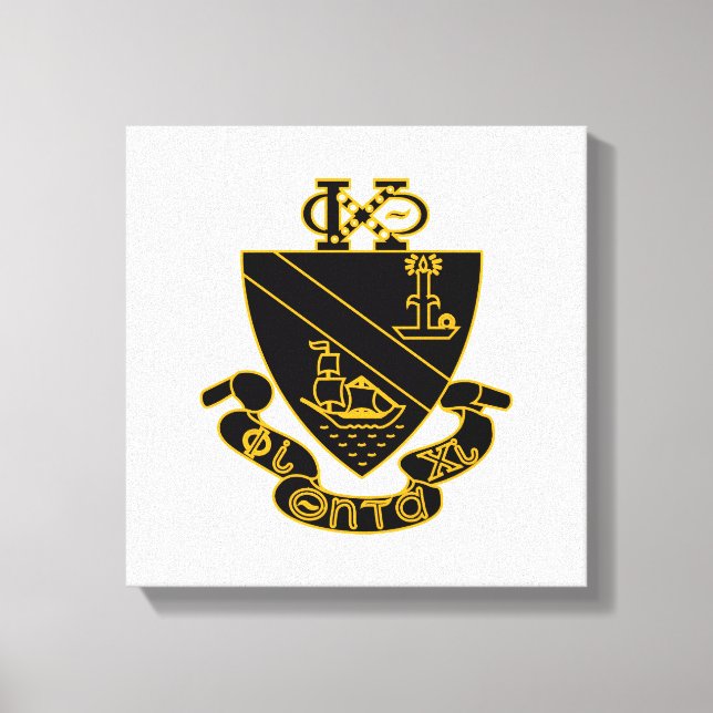 Lienzo Crest de Phi Chi Theta | Oro y Negro (Anverso)