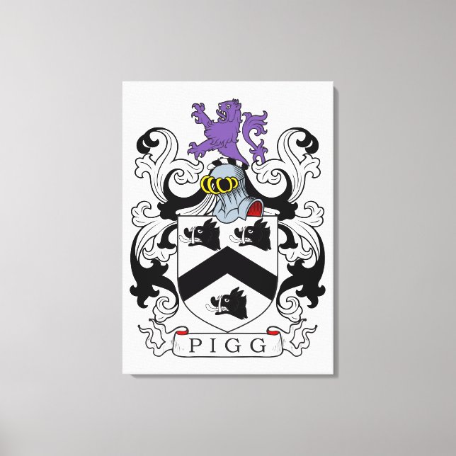 Lienzo Crest familiar de cerdo (Anverso)