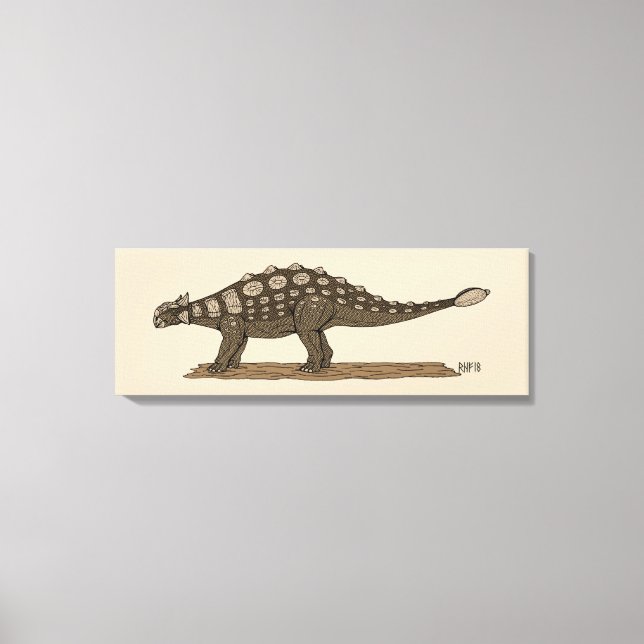 Lienzo Cretácico Dinosaurio Ankylosauro (Anverso)