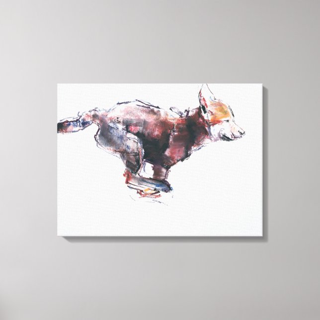Lienzo Cría de lobo en marcha (Anverso)