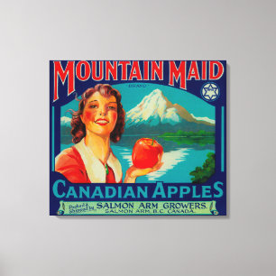 Lienzo Criada Apple LabelCanada de la montaña