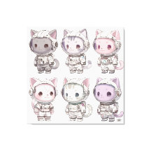 Crías de Astronautas Gatitos Kawaii Tripulación