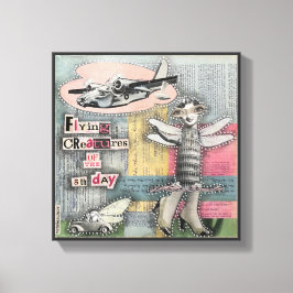 Lienzo Criaturas voladoras del quinto día de Natalie Scho