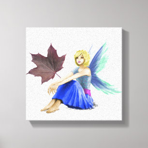 Lienzo Crimson King Maple Tree Fairy con hoja