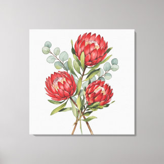 Lienzo Crimson Protea Bouquet Watercolor
