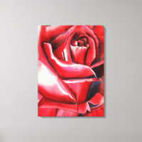 Crimson Red Rose original pintura acuarela
