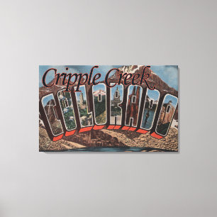 Lienzo Cripple Creek, Colorado - Escenas de letras grande
