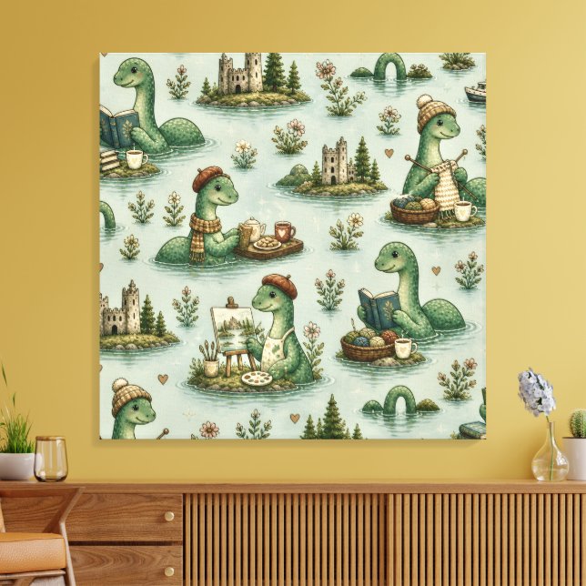 Lienzo Criptídeos Acogedores Nessie Monstruo del Lago Nes (Insitu (Sala de estar))