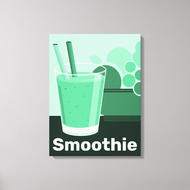 Lienzo Cristal Black-White-Green Kitchen Wall Art -Canvas (Anverso)