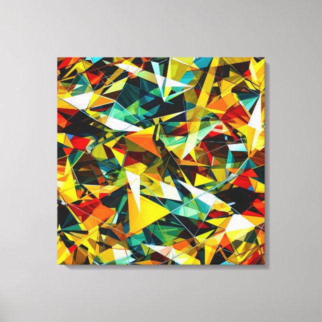 Lienzo Cristal de Vidrio Geométrico Abstracto Moderno y C (Anverso)