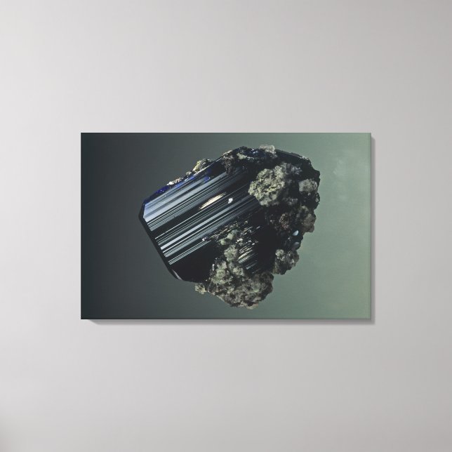 Lienzo Cristales de azurita, mineral menor de cobre, Tsum (Anverso)