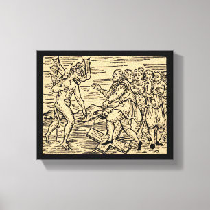 Lienzo Cristianismo 8x10 del rechazo de las brujas de