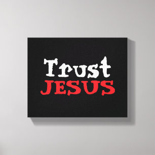 Lienzo Cristianismo ‘Confía en JESÚS’ Rojo Negro Blanco