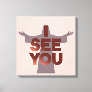 Lienzo Cristiano Jesús te está vigilando, Jesús te veo