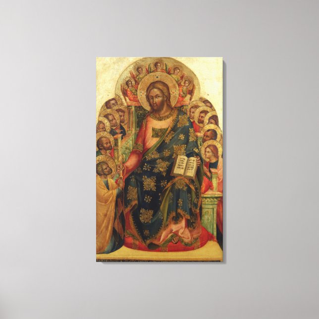 Lienzo Cristo atrapado con santos y ángeles entregando (Anverso)